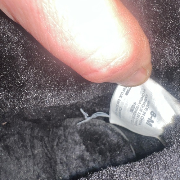 J CREW size 8, black leather with faux shearling Nordic wedge with rounded toe - Picture 5 of 5